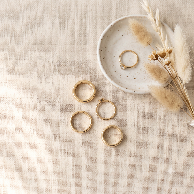 Rings — waterproof 18K gold-plated stainless steel rings