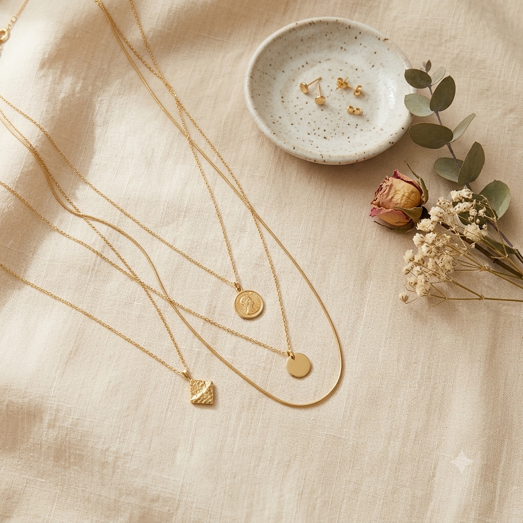 Necklaces lifestyle flatlay