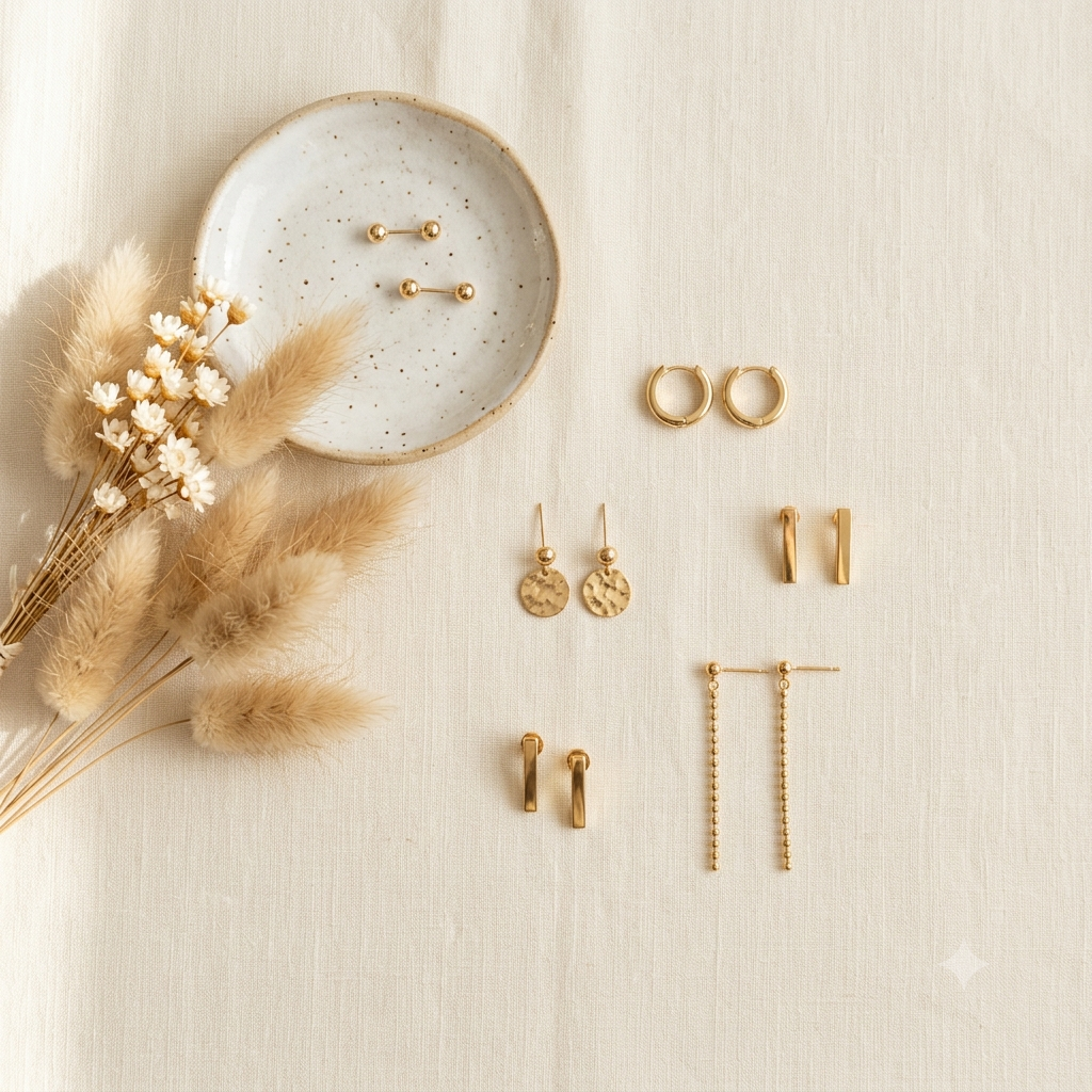 Earrings lifestyle flatlay