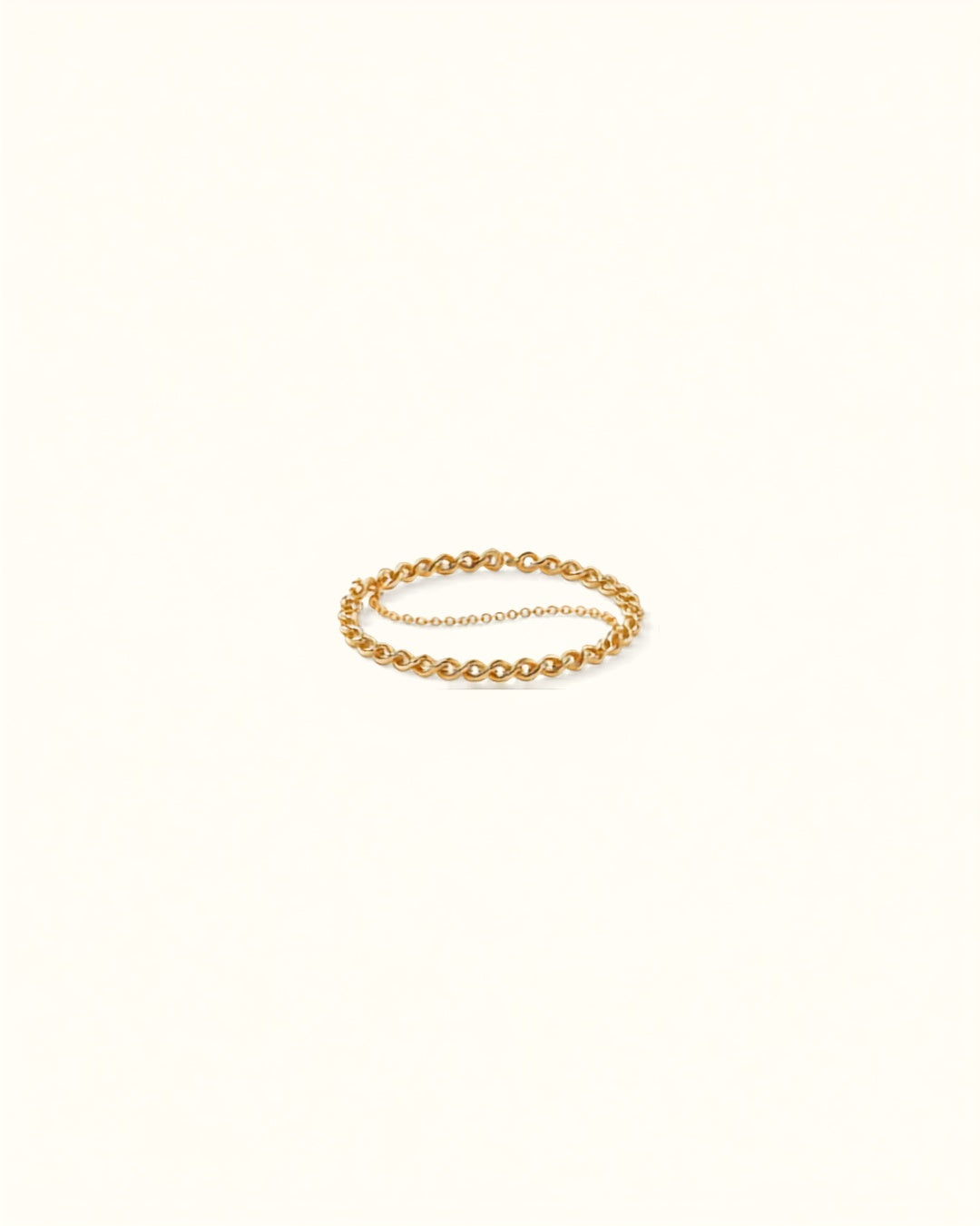 Chunky gold chain anklet on cream background — Bare Gold waterproof jewelry