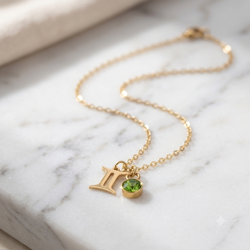 Zodiac necklace — sign J