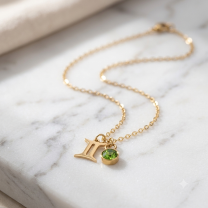 Zodiac necklace — sign J