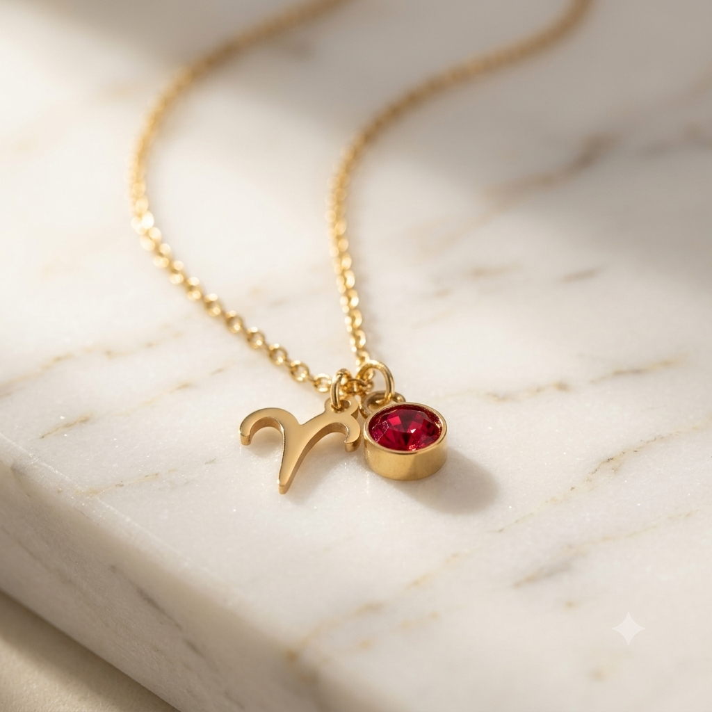 Zodiac necklace — sign I