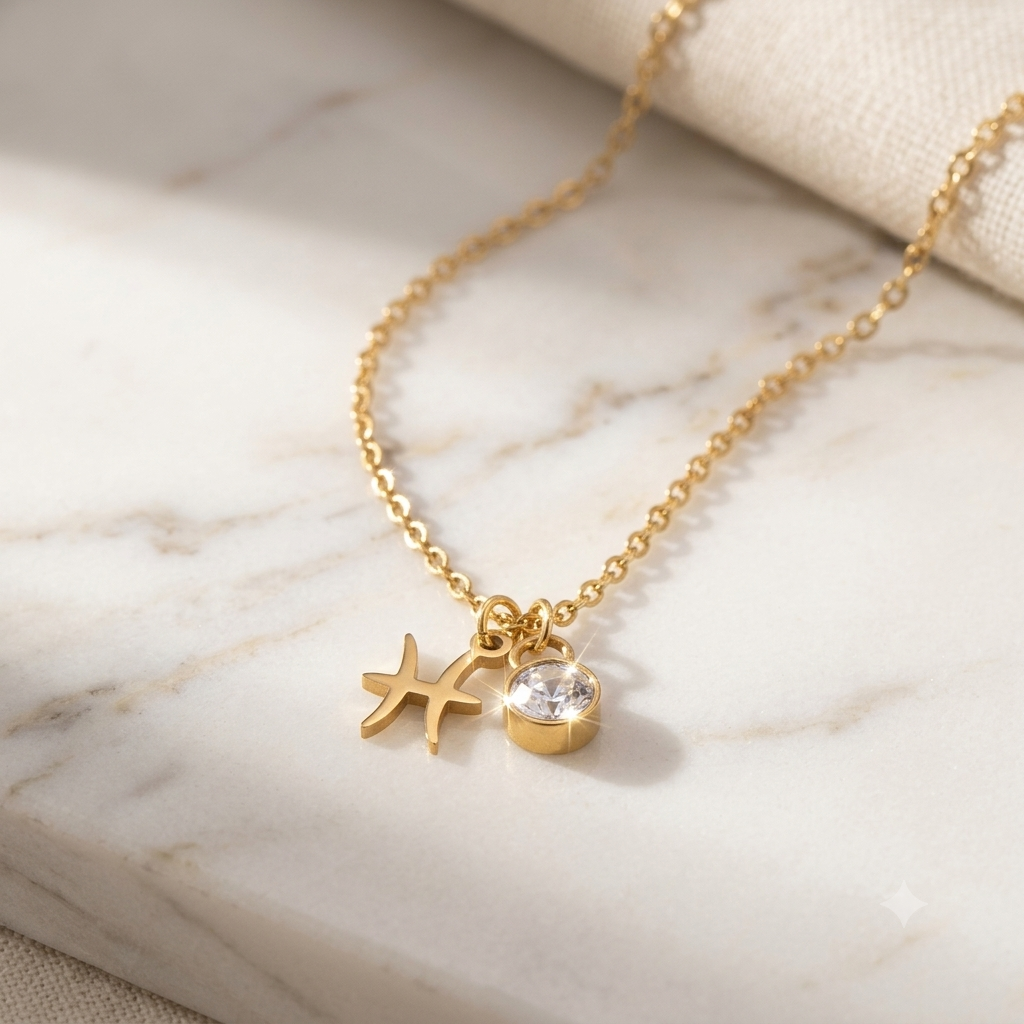 Zodiac necklace — sign F