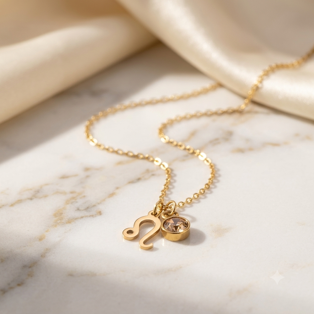 Zodiac necklace — sign A